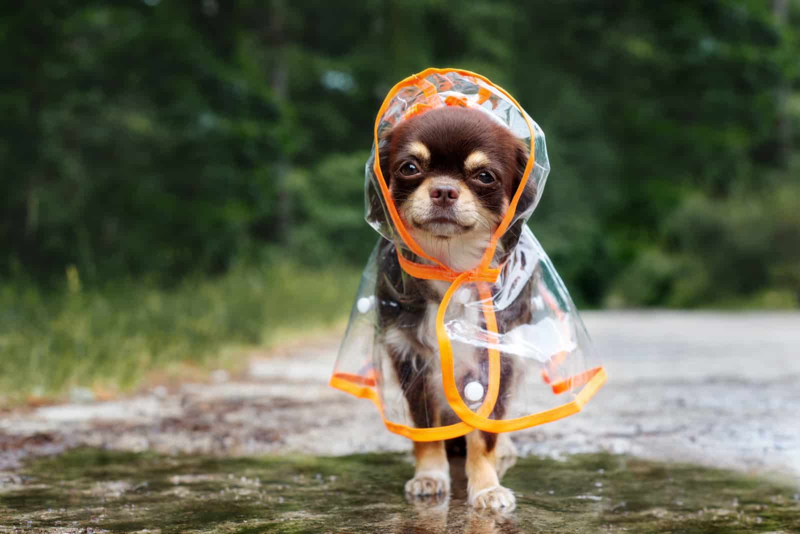 chihuahua con impermeable