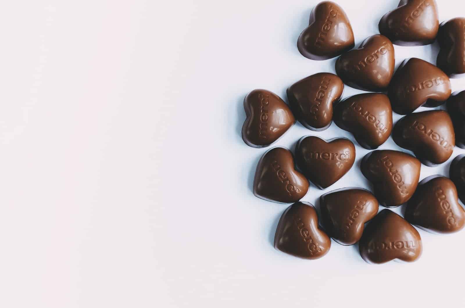 corazones de chocolate