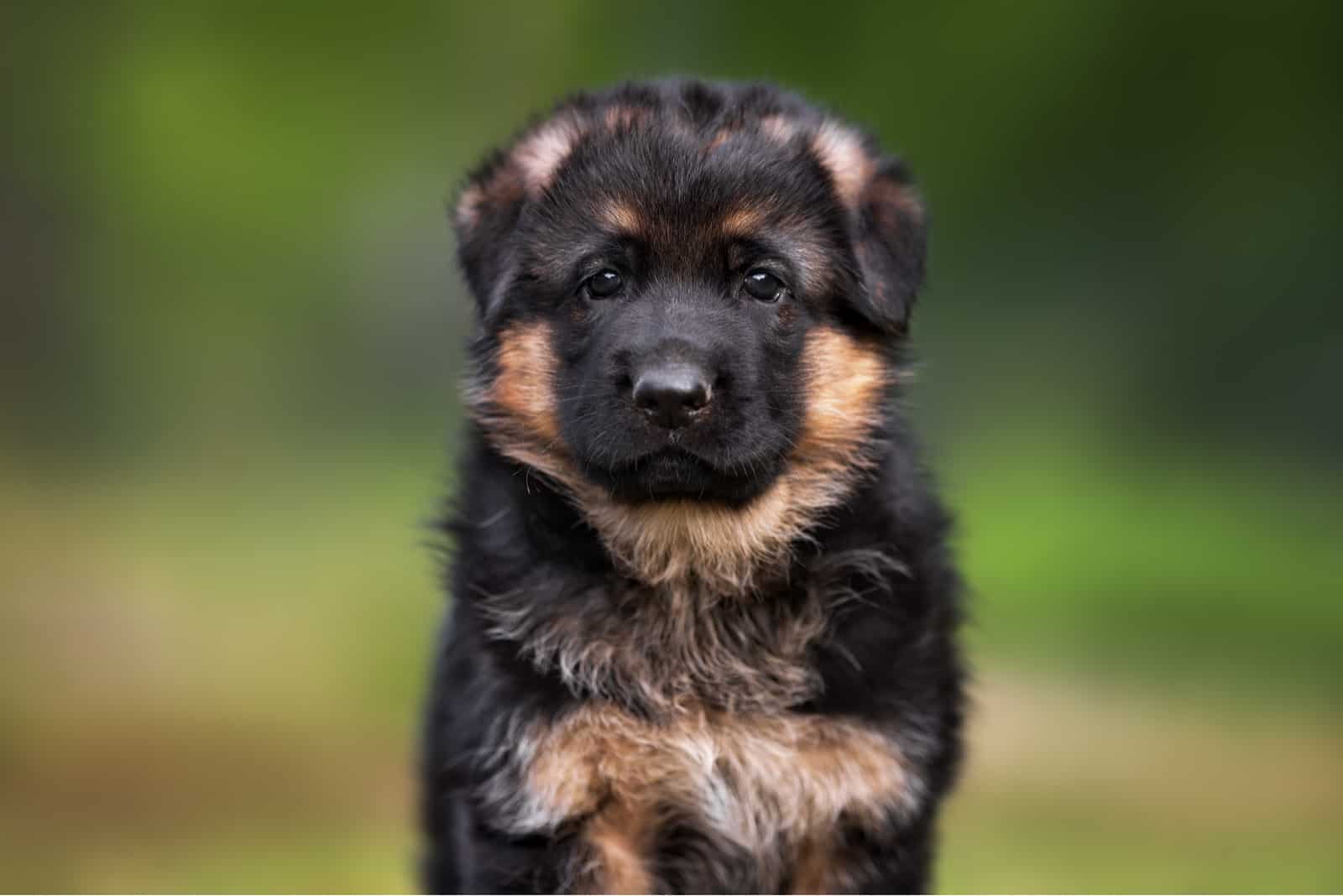 lindo cachorro de pastor alemán posando al aire libre