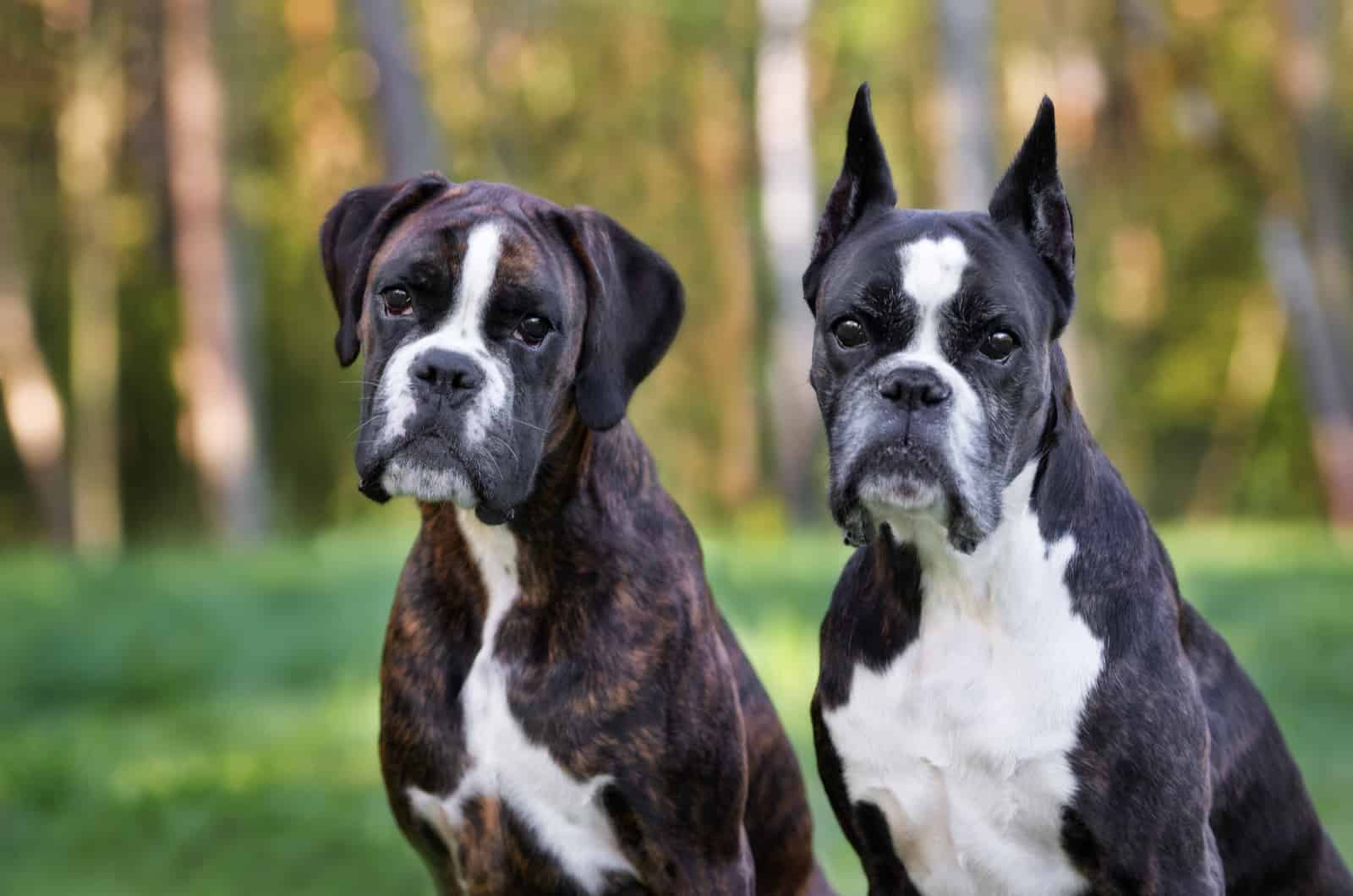 dos perros boxer adultos